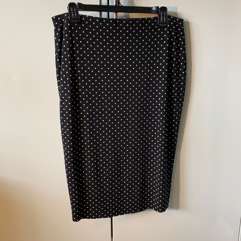 Vince Camuto polka a dot skirt black white Medium pencil fitted body con 20s M - Picture 9 of 16